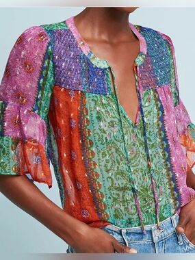Anthropologie Antonella Peasant Top By Akemi + Kin